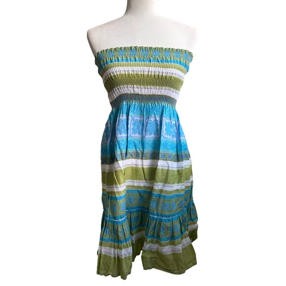 Moda International x Victoria's Secret Strapless Smocked Dress Tiered Skirt VTG - Picture 2 of 6